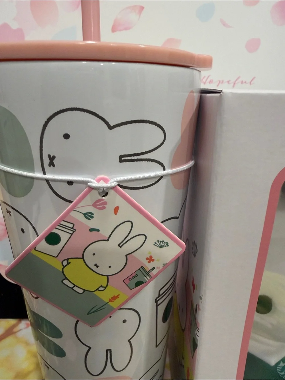 Starbucks x Miffy Gift Set 26oz tumbler & Miffy plush w/ Pink and Green Accents - Picture 10 of 10